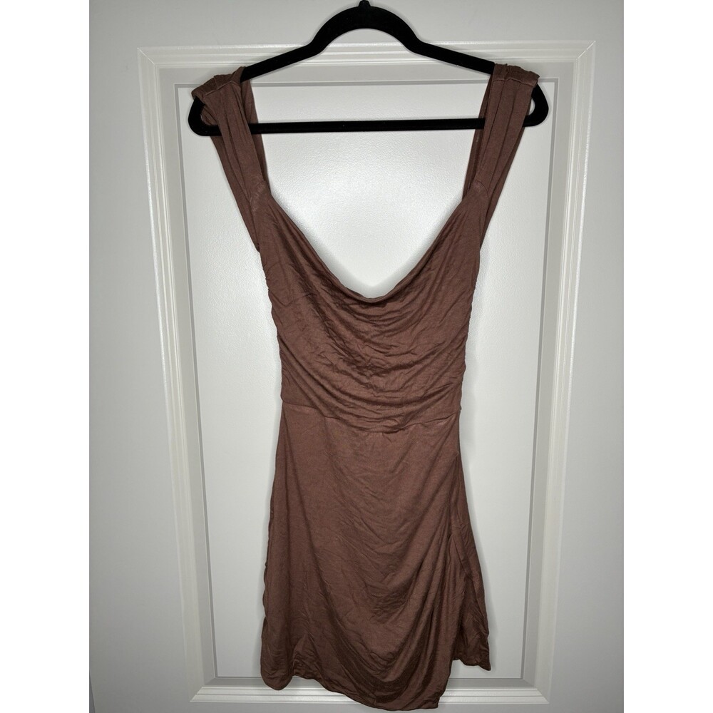 Babyboo NWT Ria Mini Dress Chocolate Brown Size Small Bow Tie Back - Picture 3 of 8